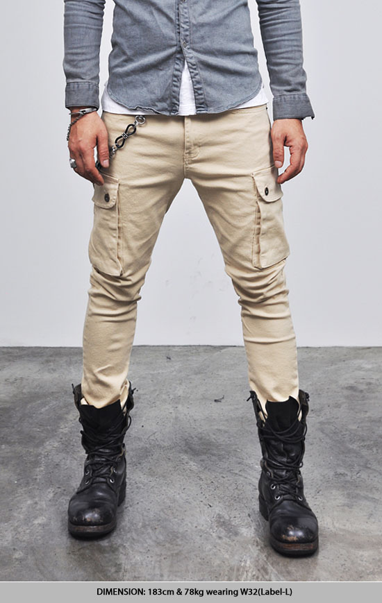 mens super skinny cargo pants